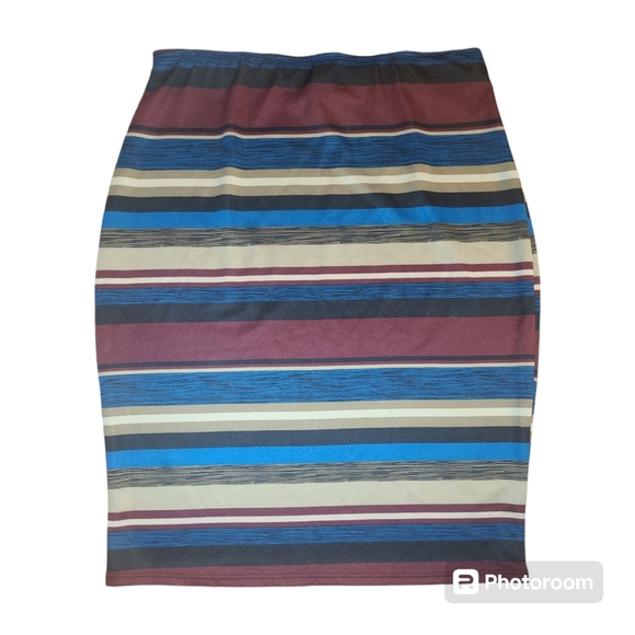 Midi Skirt Plus Size 2x Striped - Picture 1 of 7